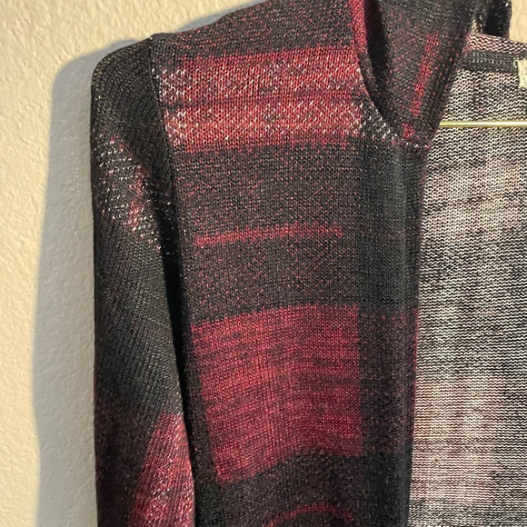 Its Our Time Burgundy/Black women’s long sleeve, sweater, with hoodie-Medium - Picture 2 of 5